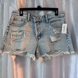 Aeropostale Light Blue Distressed Mom shorts